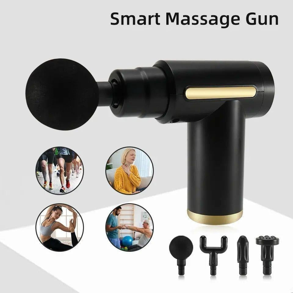 Premium 4-in-1 Deep Tissue Massage Gun – 6 Speed Percussion Muscle Massager for Neck, Back, Shoulder & Wrist Pain Relief