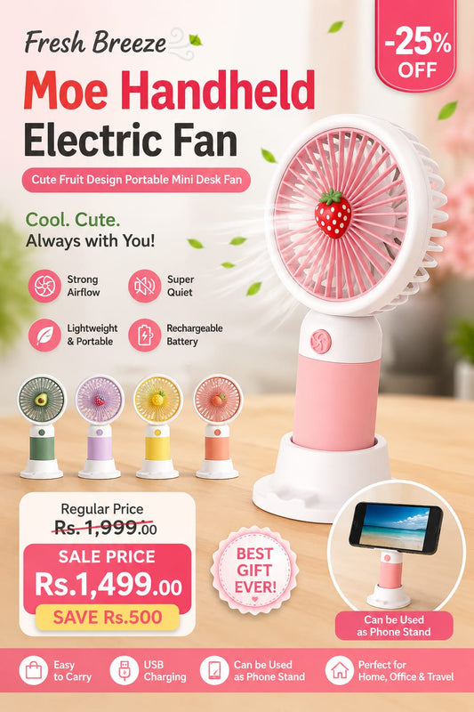 Fresh Breeze Handheld Mini Fan – Rechargeable Portable Cooling Fan