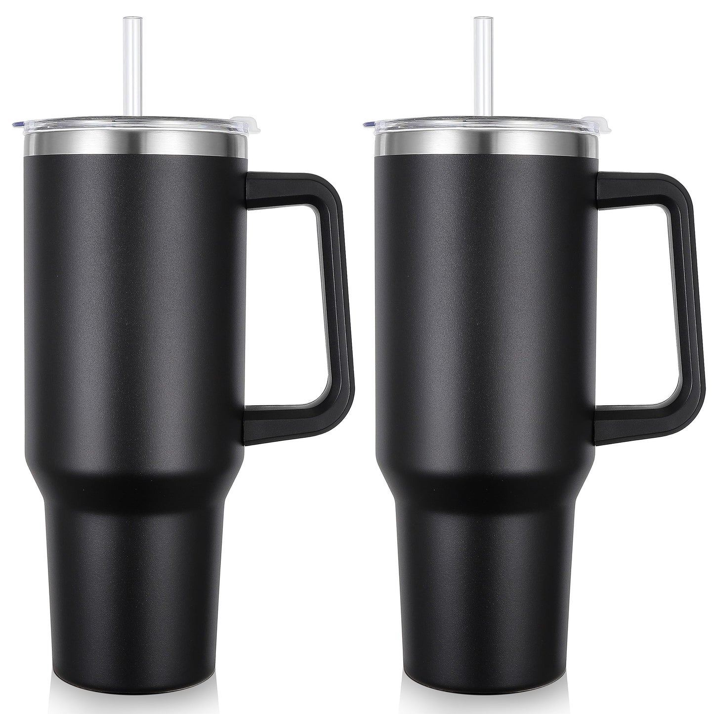 40oz Insulated Tumbler with Straw & Lid - 1200ML Stainless Steel Vacuum Insulated Cup | Double Wall Thermal Travel Mug for Hot & Cold Beverages | Leakproof Car Coffee Cup (Black, White, Pink, Blue)